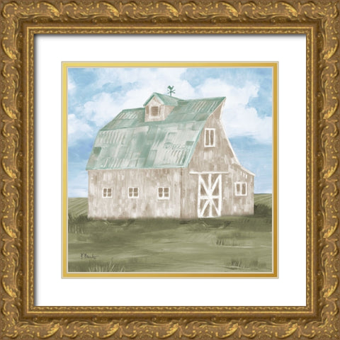 Patina Barn I Gold Ornate Wood Framed Art Print with Double Matting by Brent, Paul