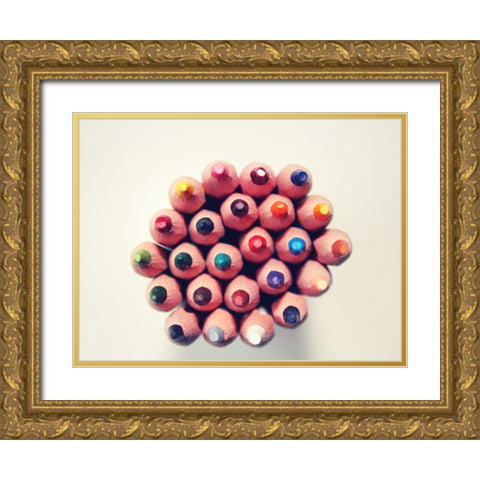 Abstract 17 Gold Ornate Wood Framed Art Print with Double Matting by Lee, Rachel