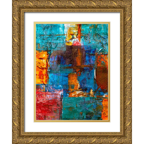 Abstract 49 Gold Ornate Wood Framed Art Print with Double Matting by Lee, Rachel