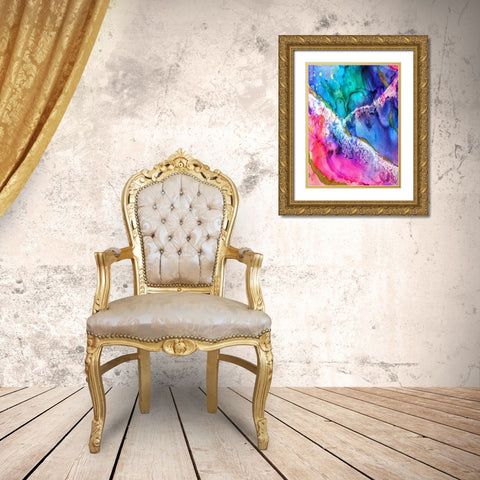 Abstract 51 Gold Ornate Wood Framed Art Print with Double Matting by Lee, Rachel