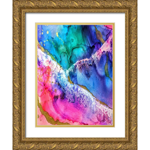 Abstract 51 Gold Ornate Wood Framed Art Print with Double Matting by Lee, Rachel