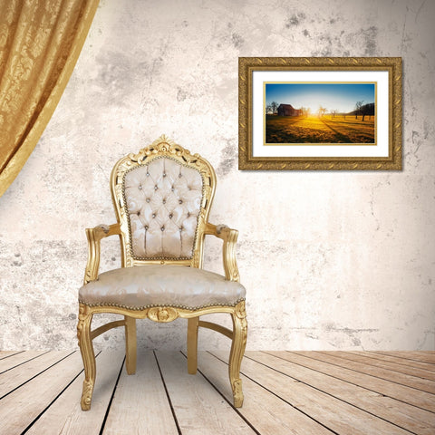 Barn 5 Gold Ornate Wood Framed Art Print with Double Matting by Lee, Rachel