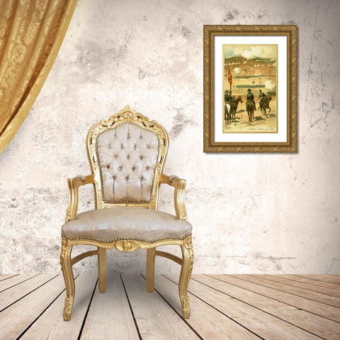 Battle of Chattanooga Drawing 1 Gold Ornate Wood Framed Art Print with Double Matting by Lee, Rachel