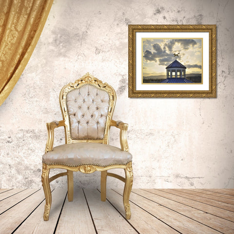 Carousel Last Light Gold Ornate Wood Framed Art Print with Double Matting by Lee, Rachel