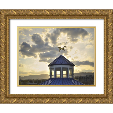 Carousel Last Light Gold Ornate Wood Framed Art Print with Double Matting by Lee, Rachel