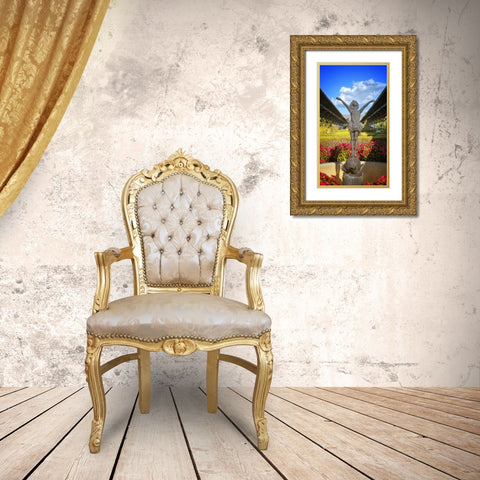 Choo Choo Pixie Gold Ornate Wood Framed Art Print with Double Matting by Lee, Rachel