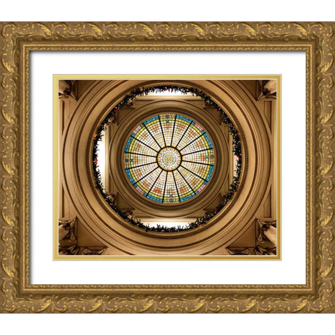 Courthouse Dome Gold Ornate Wood Framed Art Print with Double Matting by Lee, Rachel