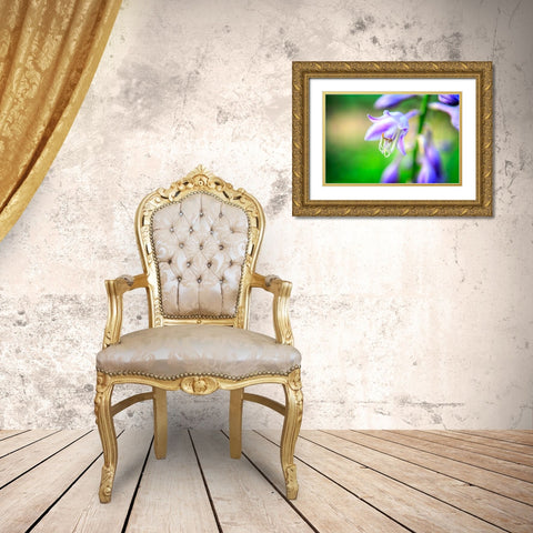 Flower Purple Gold Ornate Wood Framed Art Print with Double Matting by Lee, Rachel