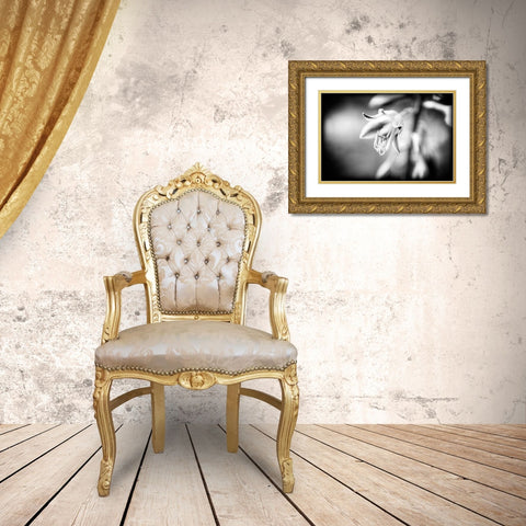 Flower Purple BW Holga Gold Ornate Wood Framed Art Print with Double Matting by Lee, Rachel