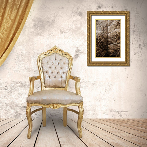 Foliage Textured 1 Gold Ornate Wood Framed Art Print with Double Matting by Lee, Rachel