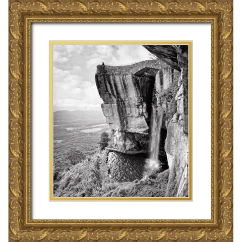 Lovers Leap BW Gold Ornate Wood Framed Art Print with Double Matting by Lee, Rachel