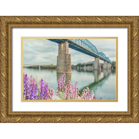 Scenic City 90 Gold Ornate Wood Framed Art Print with Double Matting by Lee, Rachel