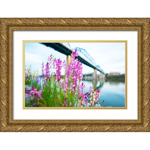 Scenic City 93 Gold Ornate Wood Framed Art Print with Double Matting by Lee, Rachel