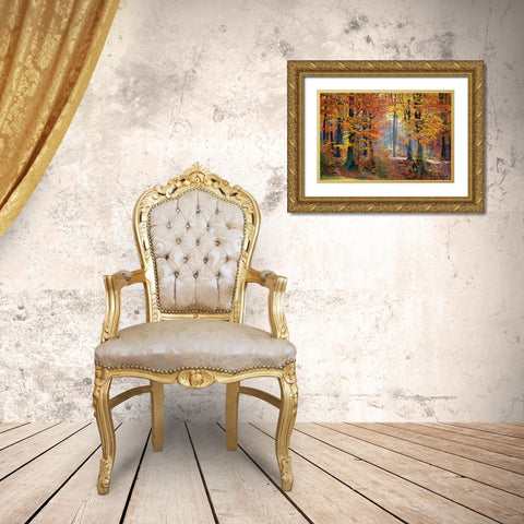 Trees 9 Gold Ornate Wood Framed Art Print with Double Matting by Lee, Rachel