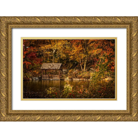 Trees And Water 2 Gold Ornate Wood Framed Art Print with Double Matting by Lee, Rachel