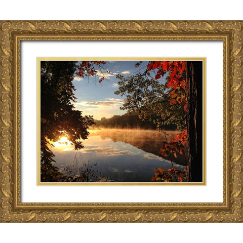 Trees and Water 4 Gold Ornate Wood Framed Art Print with Double Matting by Lee, Rachel