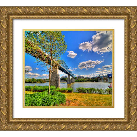 Walnut Bridge From Coolidge Horizontal Gold Ornate Wood Framed Art Print with Double Matting by Lee, Rachel