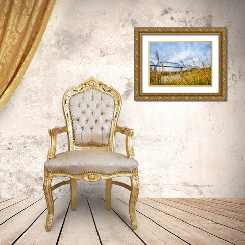 Walnut Grass Gold Ornate Wood Framed Art Print with Double Matting by Lee, Rachel