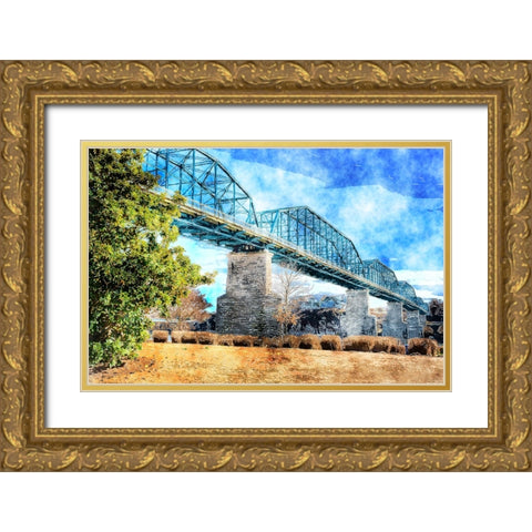 Walnut Warm Watercolor Gold Ornate Wood Framed Art Print with Double Matting by Lee, Rachel