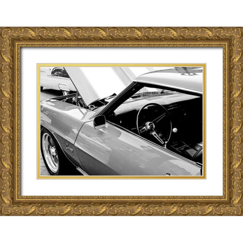 Camaro BW Gold Ornate Wood Framed Art Print with Double Matting by Malone, Will
