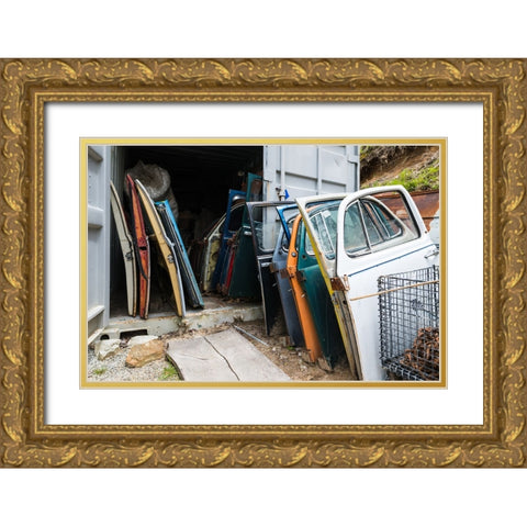 Car Doors Gold Ornate Wood Framed Art Print with Double Matting by Malone, Will