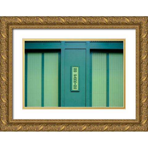 No Parking  Gold Ornate Wood Framed Art Print with Double Matting by Malone, Will