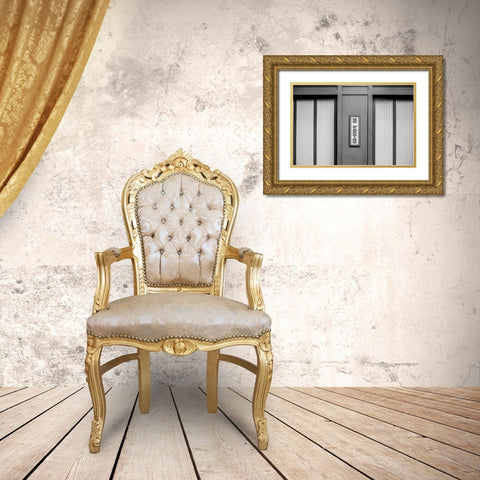 No Parking BW Gold Ornate Wood Framed Art Print with Double Matting by Malone, Will