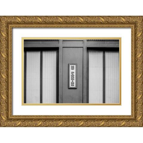 No Parking BW Gold Ornate Wood Framed Art Print with Double Matting by Malone, Will