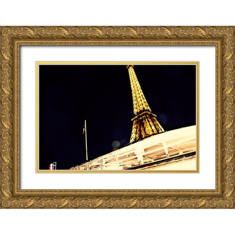 Eiffel Tower Gold Ornate Wood Framed Art Print with Double Matting by Malone, Will