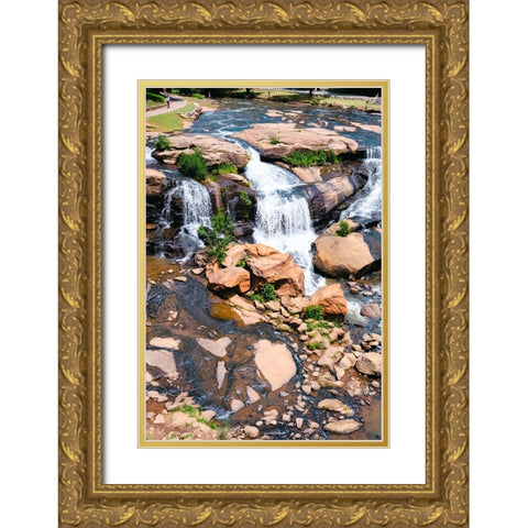 Falls Park 2  Gold Ornate Wood Framed Art Print with Double Matting by Malone, Will