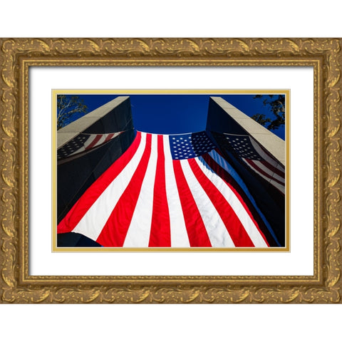 America Gold Ornate Wood Framed Art Print with Double Matting by Malone, Will