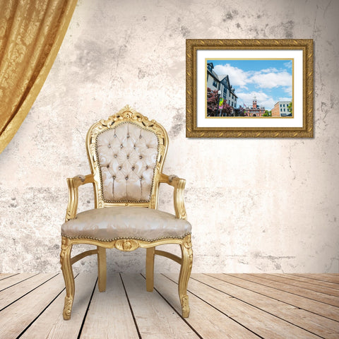 Elbert County Courthouse Gold Ornate Wood Framed Art Print with Double Matting by Malone, Will