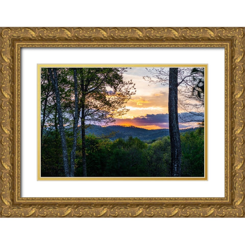 Cashiers Sunset 2 Gold Ornate Wood Framed Art Print with Double Matting by Malone, Will