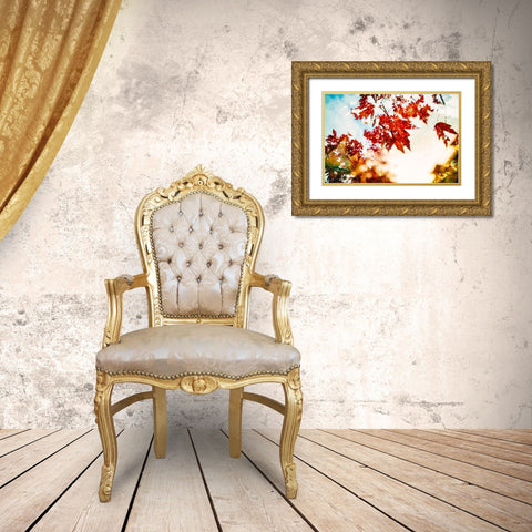 Autumn Leaves Gold Ornate Wood Framed Art Print with Double Matting by Malone, Will