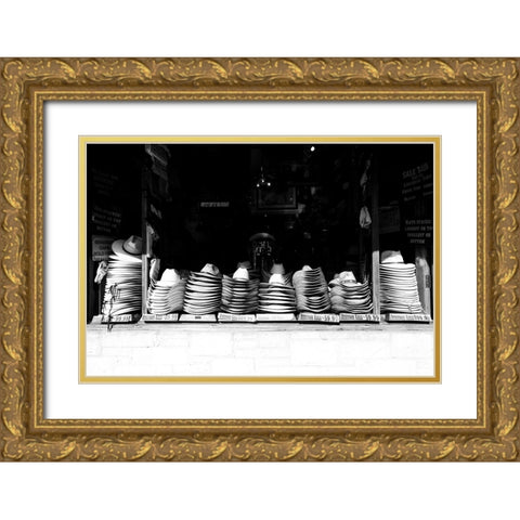 Hat Shop Gold Ornate Wood Framed Art Print with Double Matting by Malone, Will