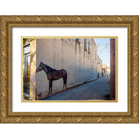 Horse Alley Gold Ornate Wood Framed Art Print with Double Matting by Malone, Will