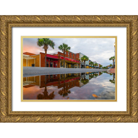 Downtown Beaufort Morning 2 Gold Ornate Wood Framed Art Print with Double Matting by Malone, Will