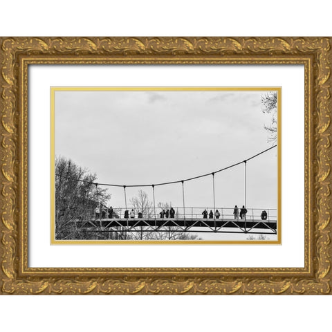 Falls Park Audience Gold Ornate Wood Framed Art Print with Double Matting by Malone, Will