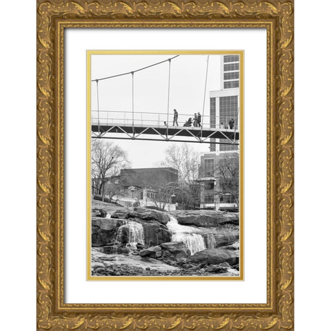 Falls Park Audience 2 Gold Ornate Wood Framed Art Print with Double Matting by Malone, Will