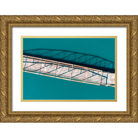 Bridge in Shadow Gold Ornate Wood Framed Art Print with Double Matting by Malone, Will