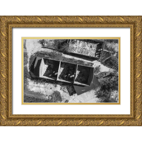 Aerial Mill Gold Ornate Wood Framed Art Print with Double Matting by Malone, Will