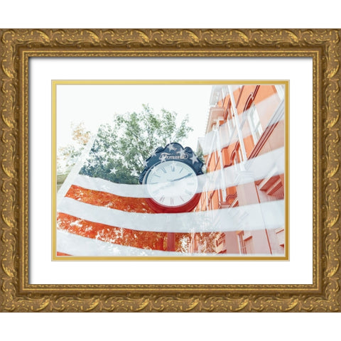American Clock Gold Ornate Wood Framed Art Print with Double Matting by Malone, Will