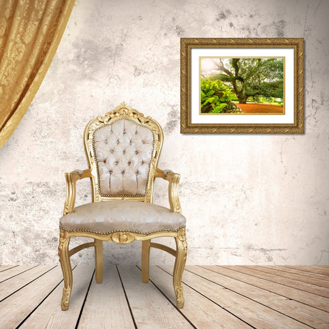 Big Oak 9 Gold Ornate Wood Framed Art Print with Double Matting by Malone, Will