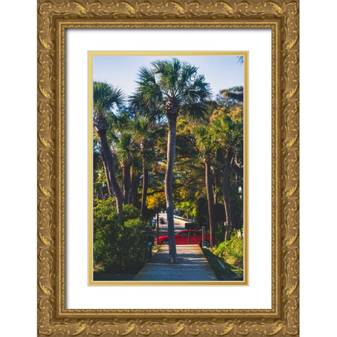 Camaro Palm Gold Ornate Wood Framed Art Print with Double Matting by Malone, Will