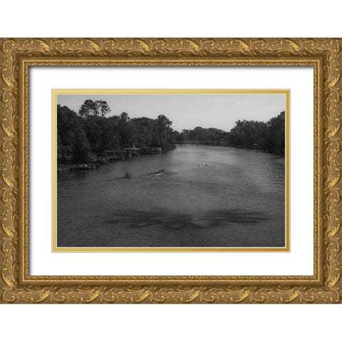 Cane River Rowing Gold Ornate Wood Framed Art Print with Double Matting by Malone, Will