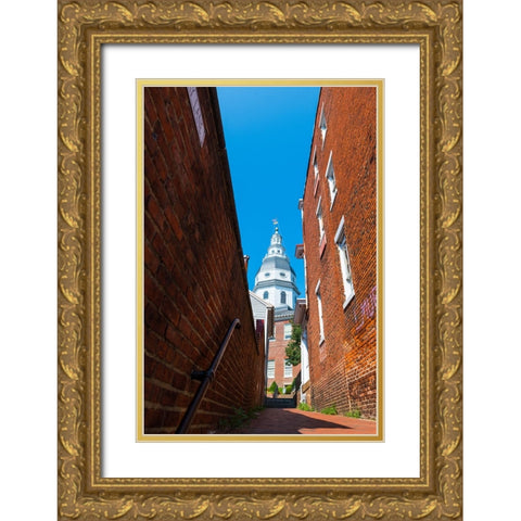 Capital Alley Vertical Gold Ornate Wood Framed Art Print with Double Matting by Malone, Will