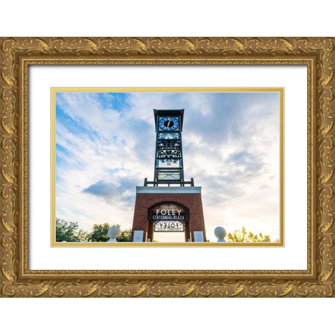 Centennial Plaza Gold Ornate Wood Framed Art Print with Double Matting by Malone, Will