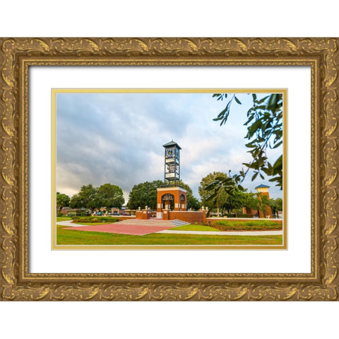 Centennial Plaza 3 Gold Ornate Wood Framed Art Print with Double Matting by Malone, Will