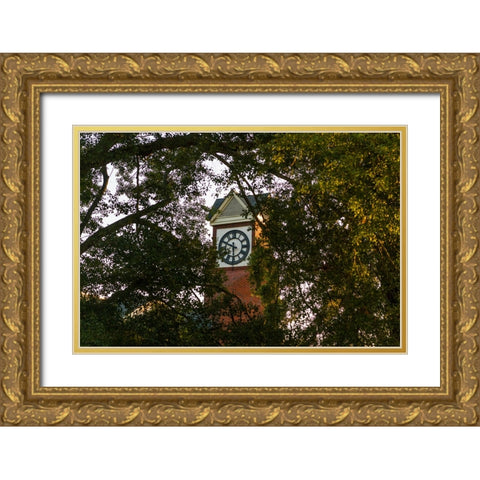 Clock Gold Ornate Wood Framed Art Print with Double Matting by Malone, Will
