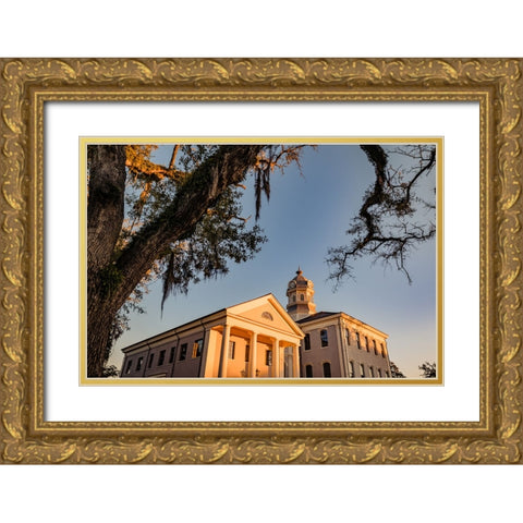 Courthouse 6 Sunrise Gold Ornate Wood Framed Art Print with Double Matting by Malone, Will
